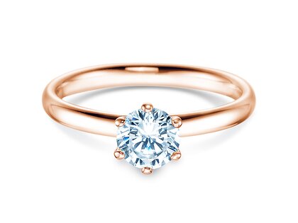 Verlobungsring Classic 6 in 18K Roségold mit Diamant 0,75ct H/SI