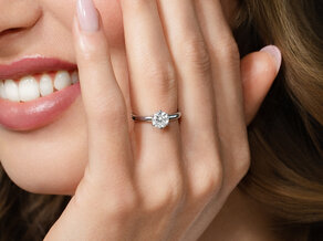 Verlobungsring Classic 6 in 18K Roségold mit Diamant 1,00ct G/VS