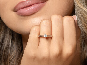 Verlobungsring Classic 6 in 9K Weißgold mit Diamant 0,15ct H/SI