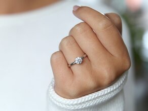 Verlobungsring Classic 6 in 18K Weißgold mit Diamant 2,50ct H/SI