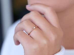 Verlobungsring Classic 6 in 14K Roségold mit Diamant 0,05ct G/IF