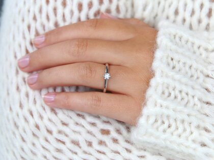 Verlobungsring Classic 6 in 14K Weißgold mit Diamant 0,20ct H/SI