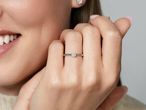 Verlobungsring Classic Beads in 9K Gelbgold mit Diamant 0,30ct G/SI