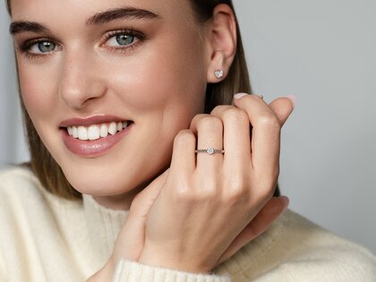 Verlobungsring Classic Beads in 9K Gelbgold mit Diamant 0,30ct G/SI