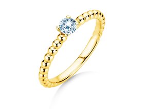 Verlobungsring Classic Beads in 14K Gelbgold mit Diamant 0,05ct G/SI