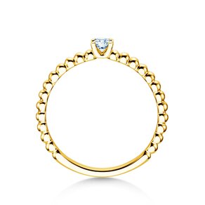 Verlobungsring Classic Beads in 14K Gelbgold mit Diamant 0,10ct H/SI