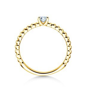 Verlobungsring Classic Beads in 18K Gelbgold mit Diamant 0,20ct G/VS