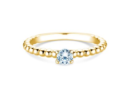 Verlobungsring Classic Beads in 14K Gelbgold mit Labordiamant 0,25ct E/VS