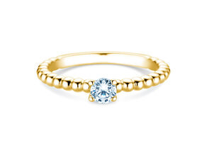 Verlobungsring Classic Beads in 14K Gelbgold mit Labordiamant 0,25ct E/VS