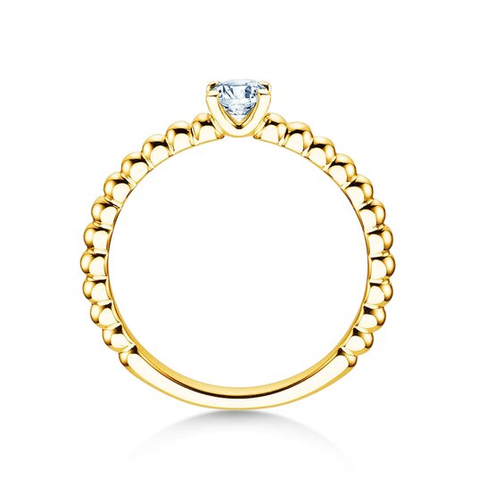 Verlobungsring Classic Beads in 18K Gelbgold