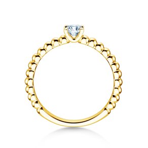 Verlobungsring Classic Beads in 14K Gelbgold mit Labordiamant 0,25ct E/VS