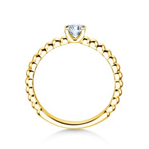 Verlobungsring Classic Beads in 9K Gelbgold mit Diamant 0,30ct G/SI