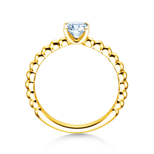Verlobungsring Classic Beads in 9K Gelbgold mit Diamant 0,50ct