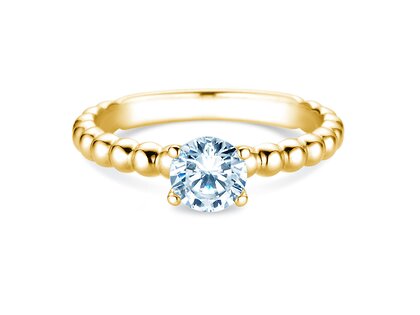 Verlobungsring Classic Beads in 18K Gelbgold mit Labordiamant 0,75ct E/VS