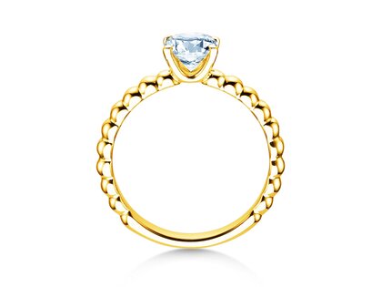 Verlobungsring Classic Beads in 18K Gelbgold mit Labordiamant 0,75ct E/VS