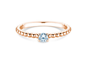 Verlobungsring Classic Beads in 14K Roségold mit Labordiamant 0,15ct E/VS