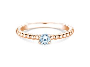 Verlobungsring Classic Beads in 9K Roségold mit Diamant 0,25ct H/SI