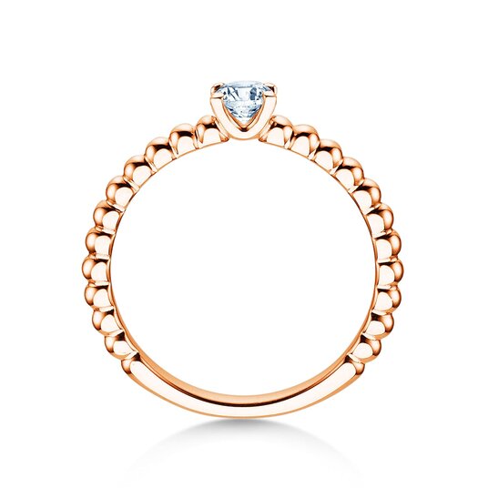 Verlobungsring Classic Beads in 14K Roségold mit Labordiamant 0,25ct D/IF