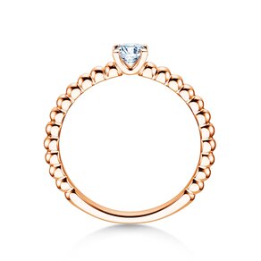 Verlobungsring Classic Beads in 9K Roségold mit Diamant 0,25ct H/SI