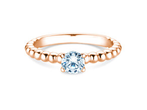 Verlobungsring Classic Beads in 14K Roségold mit Diamant 0,50ct H/SI