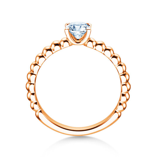 Verlobungsring Classic Beads in 9K Roségold mit Diamant 0,50ct