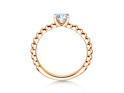 Verlobungsring Classic Beads in 14K Roségold mit Diamant 0,50ct H/SI