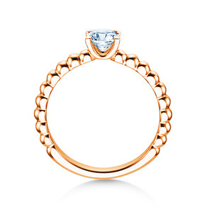 Verlobungsring Classic Beads in 14K Roségold mit Diamant 0,50ct H/SI