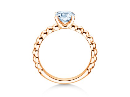 Verlobungsring Classic Beads in 14K Roségold mit Diamant 1,00ct G/SI