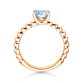 Verlobungsring Classic Beads in 14K Roségold mit Diamant 1,00ct G/SI