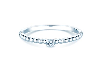 Verlobungsring Classic Beads in Silber 925/- mit Diamant 0,05ct G/SI