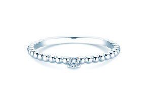 Verlobungsring Classic Beads in Silber 925/- mit Diamant 0,05ct G/SI