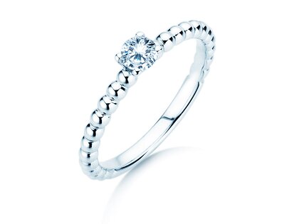 Verlobungsring Classic Beads in Silber 925/- mit Diamant 0,05ct G/SI