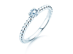 Verlobungsring Classic Beads in Silber 925/- mit Diamant 0,05ct G/SI