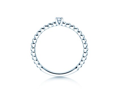 Verlobungsring Classic Beads in Silber 925/- mit Diamant 0,05ct G/SI