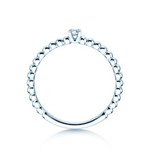 Verlobungsring Classic Beads in Silber 925/- mit Diamant 0,05ct G/SI