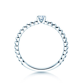 Verlobungsring Classic Beads in Silber 925/- mit Diamant 0,10ct H/SI