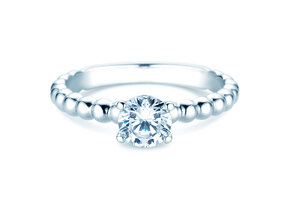 Verlobungsring Classic Beads in 14K Weißgold mit Labordiamant 0,75ct E/VS