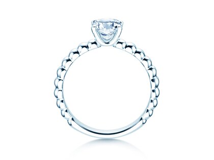 Verlobungsring Classic Beads in 14K Weißgold mit Labordiamant 0,75ct E/VS