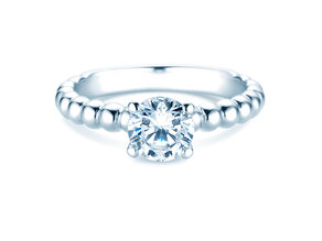 Verlobungsring Classic Beads in 14K Weißgold mit Labordiamant 1,00ct E/VS