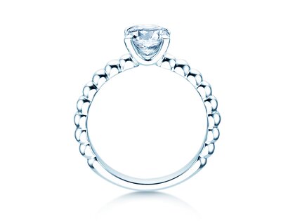 Verlobungsring Classic Beads in 14K Weißgold mit Labordiamant 1,00ct E/VS