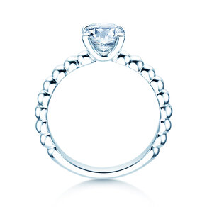 Verlobungsring Classic Beads in 14K Weißgold mit Labordiamant 1,00ct E/VS