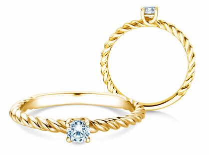 Verlobungsring Classic Loop in 18K Gelbgold mit Diamant 0,15ct G/SI