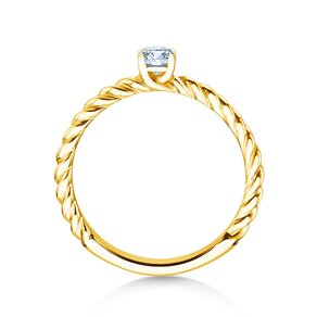 Verlobungsring Classic Loop in 9K Gelbgold mit Diamant 0,20ct H/SI