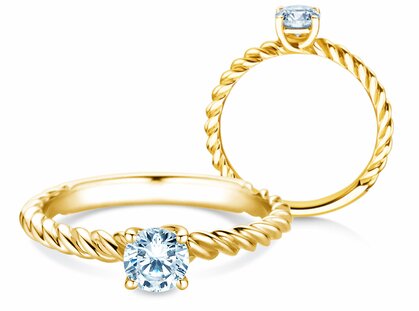 Verlobungsring Classic Loop in 14K Gelbgold mit Diamant 0,50ct H/SI