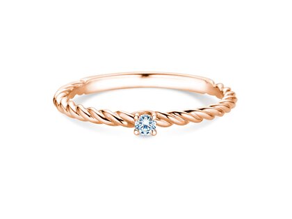 Verlobungsring Classic Loop in 9K Roségold mit Diamant 0,05ct G/SI