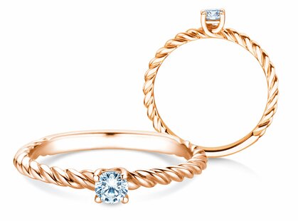 Verlobungsring Classic Loop in 18K Roségold mit Diamant 0,15ct G/SI