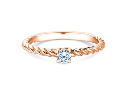 Verlobungsring Classic Loop in 9K Roségold mit Labordiamant 0,15ct E/VS