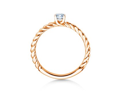 Verlobungsring Classic Loop in 9K Roségold mit Diamant 0,25ct H/SI