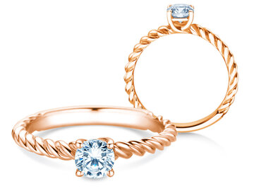 Verlobungsring Classic Loop in 9K Weißgold mit Diamant 0,50ct H/SI