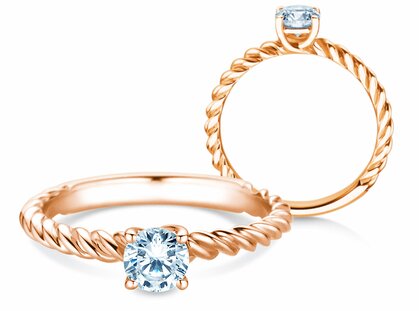 Verlobungsring Classic Loop in 14K Roségold mit Diamant 0,50ct H/SI